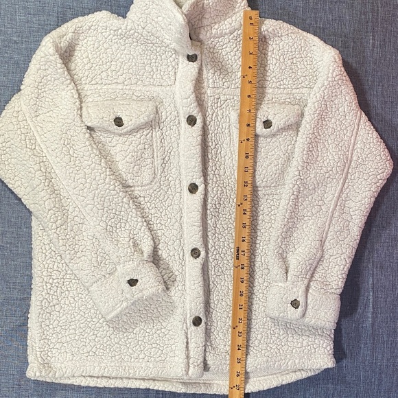 32 Degrees Heat Women’s Sherpa Fleece Jacket XS/S Cream Button-Up Teddy Coat - Picture 7 of 8